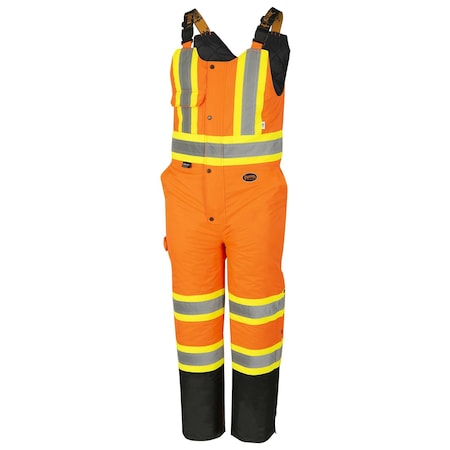 Pioneer Quilted Bib Pant, Hi-Vis Orange, L V1120651U-L